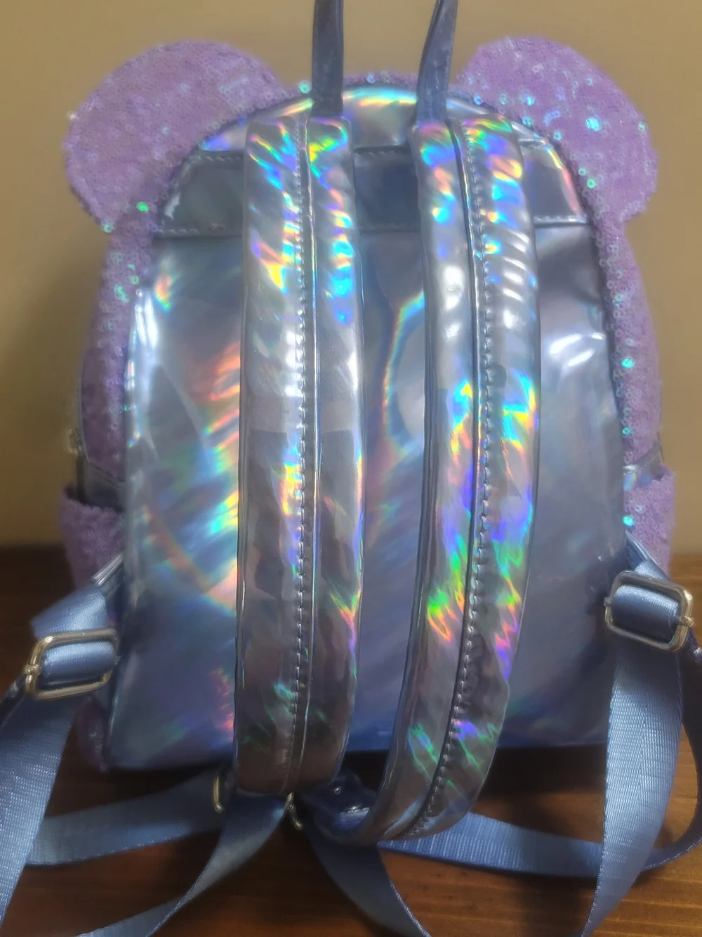 Disney  Purple Sequin Minnie Ear Backpack with Bow